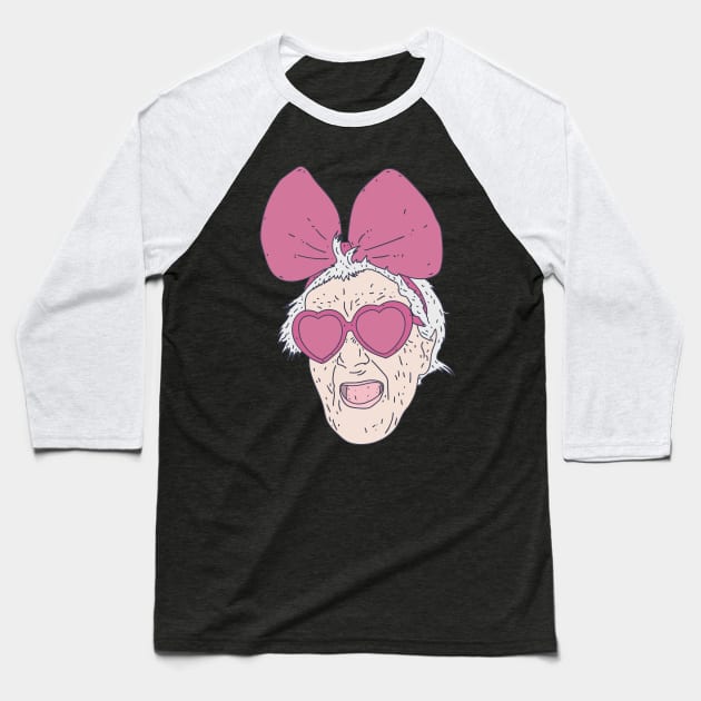 Centenarian - Wild Grandma - Longevity Baseball T-Shirt by DeWinnes